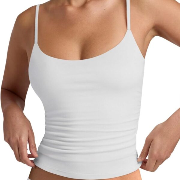 Women'S Basic Double Lined Scoop Neck Tank Tops